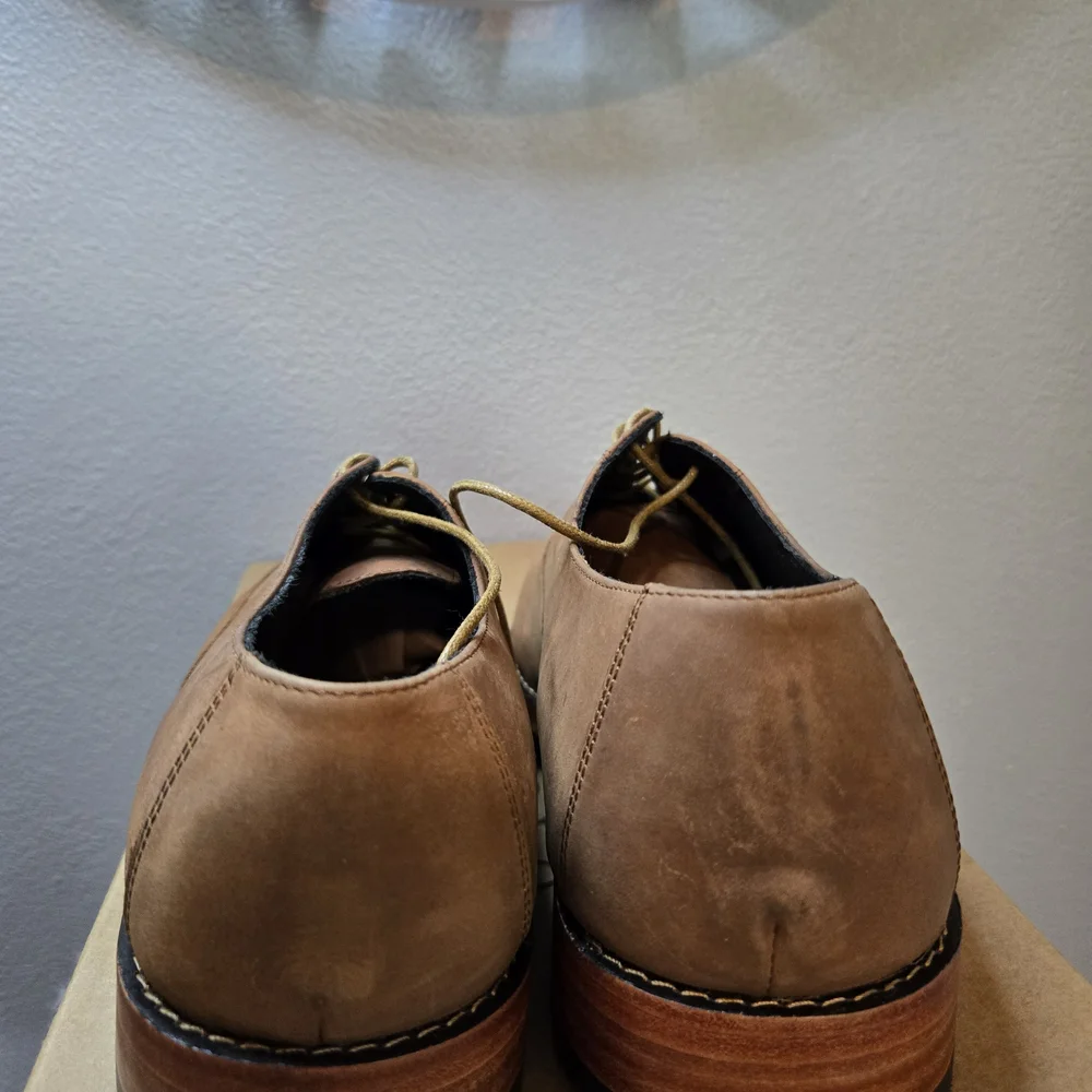 Nisolo Calano Oak Color Oxford Elegant Leather Men's Shoes - Picture 7 of 12